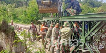 Sambungkan Akses Antar Desa, Pembangunan Jembatan Bailey Kute Panang Terus Dikebut