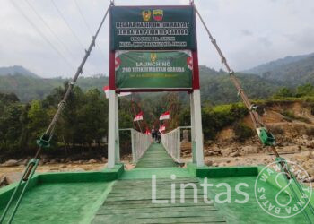 Jembatan Gantung Perintis Garuda Desa Sipan Selesai, Aktivitas Warga Kembali Lancar