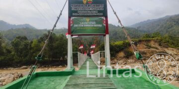 Jembatan Gantung Perintis Garuda Desa Sipan Selesai, Aktivitas Warga Kembali Lancar