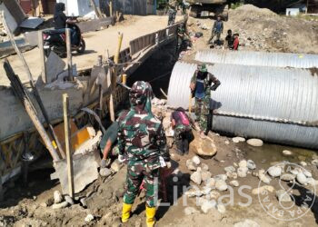 Percepat Konektivitas Wilayah, Kodam IM Lanjutkan Pembangunan Jembatan Armco di Aceh