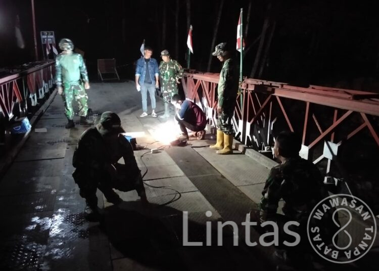 TNI Gerak Cepat Perbaiki Jembatan Bailey Umah Besi, Bener Meriah