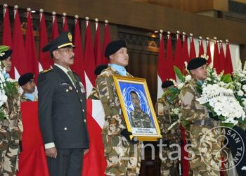 Kasad Pimpin Pelepasan Tiga Jenazah Prajurit TNI Satgas UNIFIL