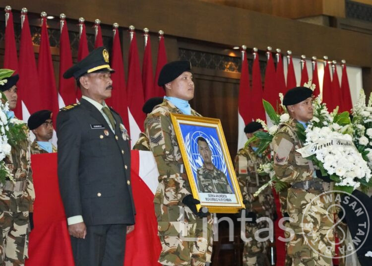 Kasad Pimpin Pelepasan Tiga Jenazah Prajurit TNI Satgas UNIFIL