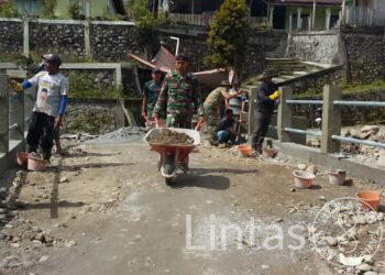Finishing Dikebut, Jembatan Armco di Sedie Jadi Siap Digunakan Warga