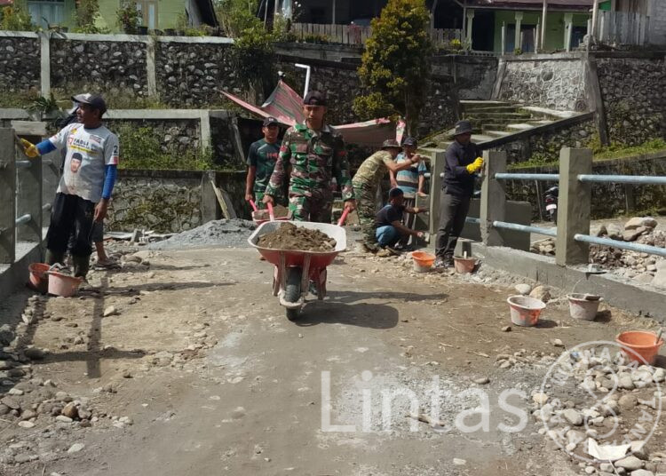 Finishing Dikebut, Jembatan Armco di Sedie Jadi Siap Digunakan Warga