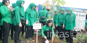 Hijaukan Makassar, Persit Gelar Aktif Masif Tanam Pohon Serentak di HUT ke 80
