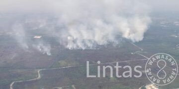 Pangdam XXII/TB Tinjau Karhutla di Wilayah Kalimantan Selatan dari Udara