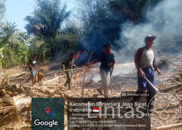 Kebakaran Lahan Seluas 5 Hektare di Banjarsari Ciamis Berhasil Dipadamkan