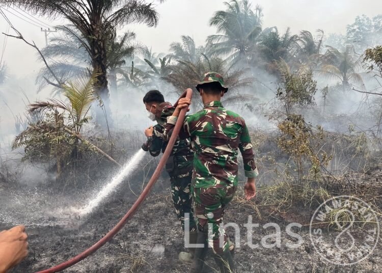 Satgas Karhutla Kodam XXII/TB Terus Lakukan Pendinginan di Palangka Raya