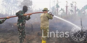 TIM SATGAS KARHUTLA KODAM XXII/TAMBUN BUNGAI TERUS LAKUKAN PENDINGINAN DI HIU PUTIH JEKAN RAYA