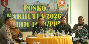 PANGDAM XXII/TAMBUN BUNGAI IKUTI VICON BERSAMA PRESIDEN, EVALUASI DAN PERCEPATAN PENANGANAN KARHUTLA DI TNTP.