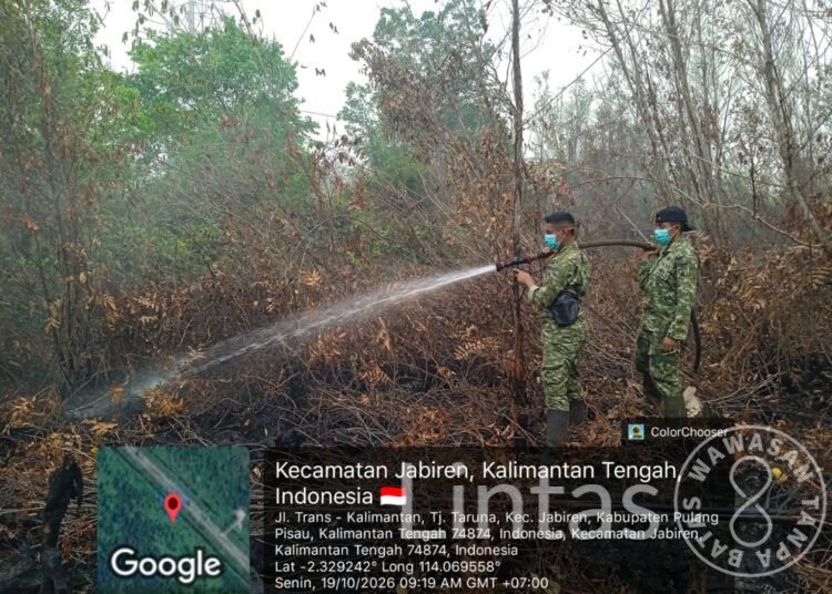 Satgas Karhutla Kodam XXII/TB Terus Lakukan Pemadaman di Palangka Raya